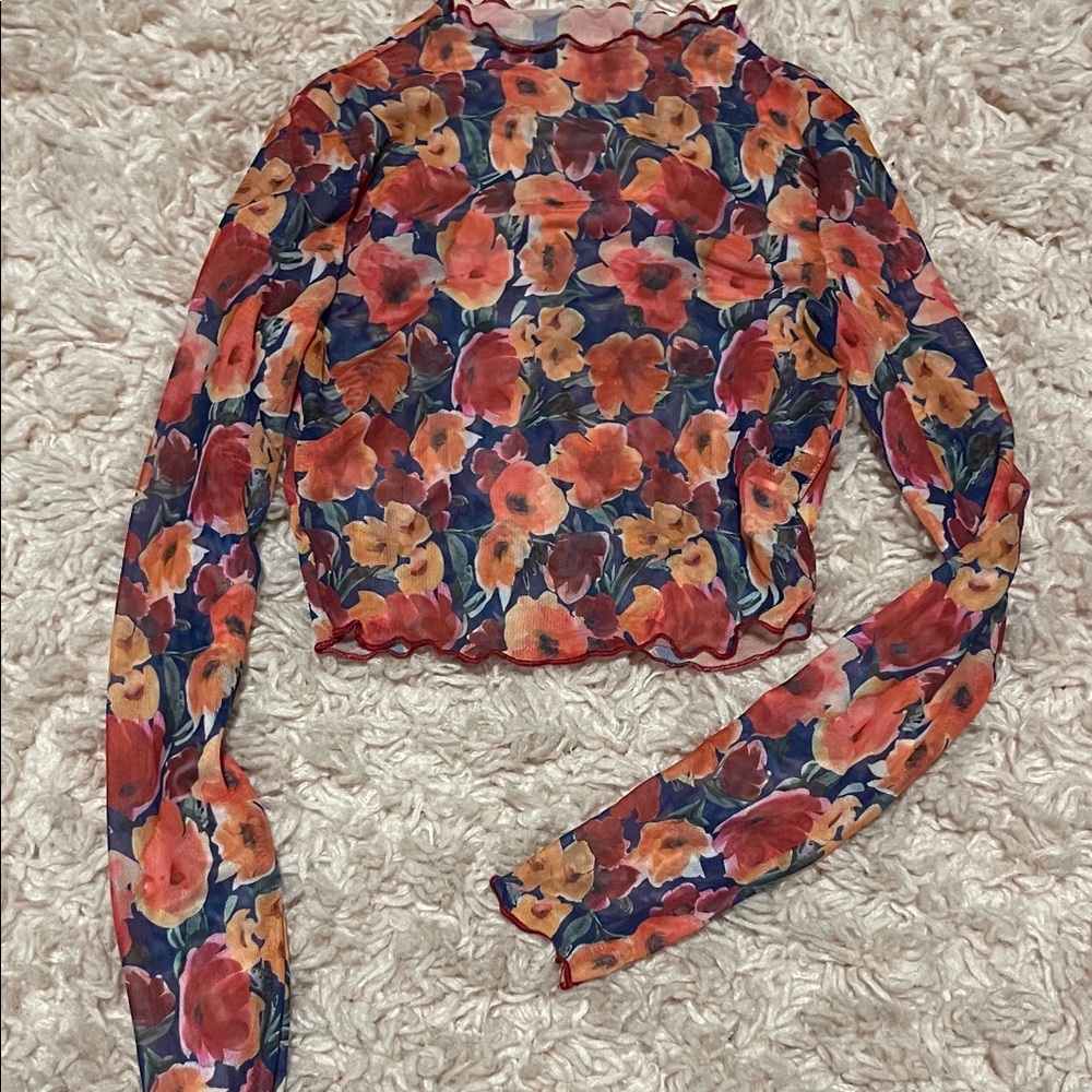 Floral Long Sleeve Women's Top